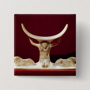 Bóton Quadrado 5.08cm Headrest com Shu, deus egípcio do ar