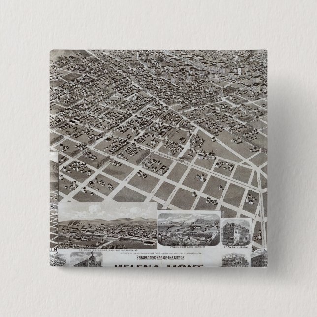 Bóton Quadrado 5.08cm Helena, Mont (Frente)