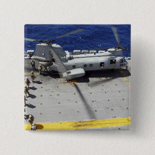 Bóton Quadrado 5.08cm Helicóptero do Cavaleiro do Mar CH-46E