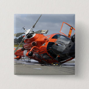 Bóton Quadrado 5.08cm Helicóptero do golfinho MH-65 deixado de funciona