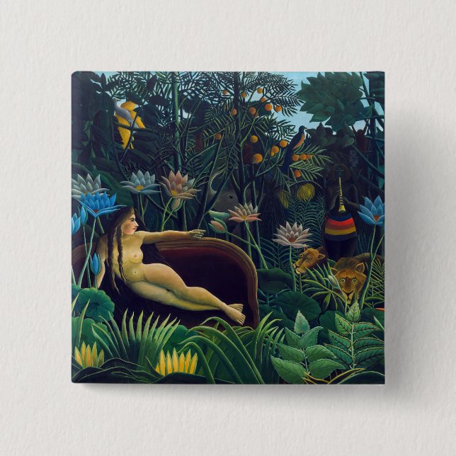 Bóton Quadrado 5.08cm Henri Rousseau - O Sonho / Le Reve (Frente)