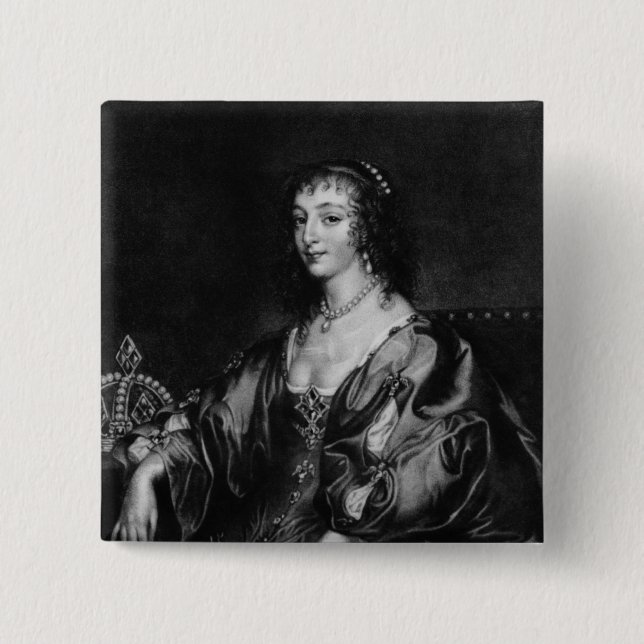 Bóton Quadrado 5.08cm Henrietta Maria (Frente)