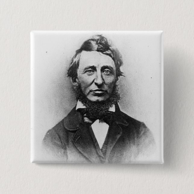 Bóton Quadrado 5.08cm Henry Thoreau (Frente)