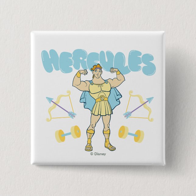 Bóton Quadrado 5.08cm Hercules Arrows and Dumbbells Flex Button (Frente)