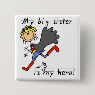 Bóton Quadrado 5.08cm Hero Big Sister Camisetas e presentes