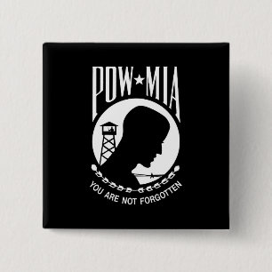 Bóton Quadrado 5.08cm Heróis Militares Americanos do POW MIA prisioneiro