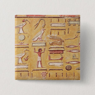 Bóton Quadrado 5.08cm Hieroglyphics, do túmulo de Seti I