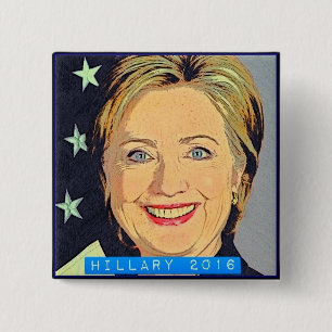 BÓTON QUADRADO 5.08CM HILLARY 2016! É TEMPO
