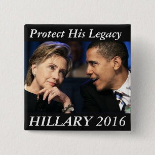 Bóton Quadrado 5.08cm Hillary Clinton 2016