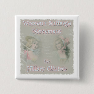 Bóton Quadrado 5.08cm Hillary Clinton para o presidente
