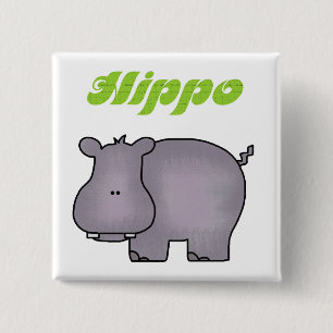 Bóton Quadrado 5.08cm Hippopotamus