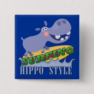 Bóton Quadrado 5.08cm Hippopotamus do surfista