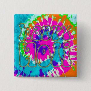 Bóton Quadrado 5.08cm holiES - FELIZ HOLI, apenas um contorno colorido 1
