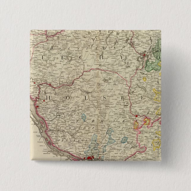 Bóton Quadrado 5.08cm Holstein, Alemanha (Frente)