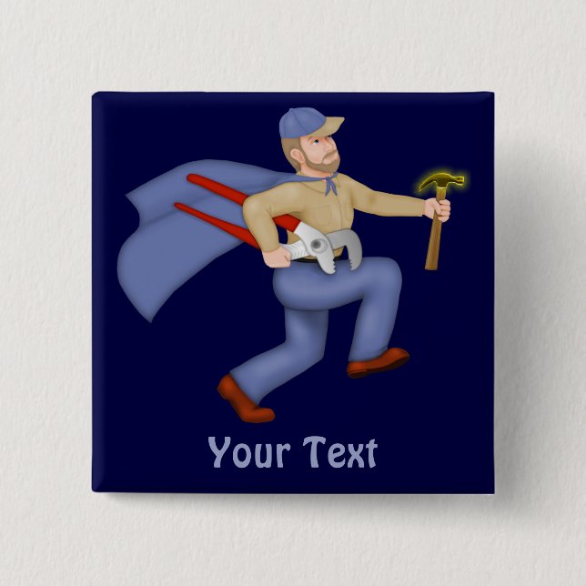 Bóton Quadrado 5.08cm Homem de Manutenção (Frente)