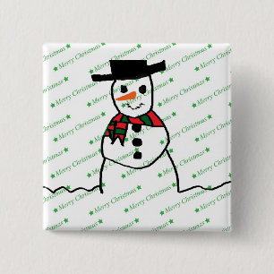 Bóton Quadrado 5.08cm Homem de neve