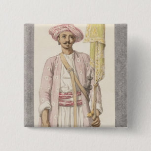 Bóton Quadrado 5.08cm Homem de Rocket da sultão de Tipoo (1750-99),