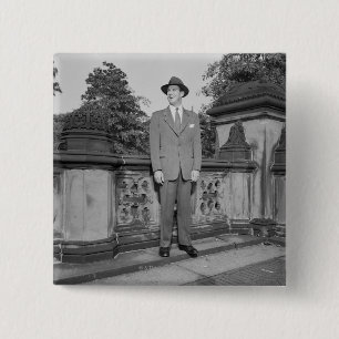 Bóton Quadrado 5.08cm Homem no chapéu