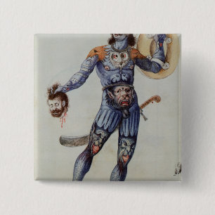 Bóton Quadrado 5.08cm Homem Pictish que guardara uma cabeça humana