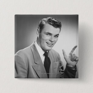 Bóton Quadrado 5.08cm Homem que aponta 2