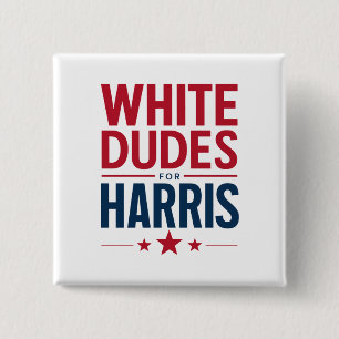 Bóton Quadrado 5.08cm Homens Brancos Para a Eleição de Harris Kamala Har