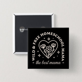 Bóton Quadrado 5.08cm Homeschoaria mãe, escolaridade, melhor humor mama
