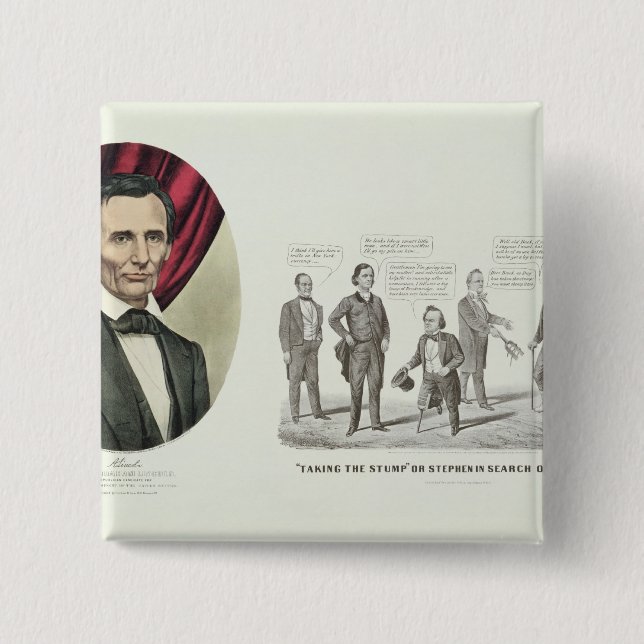 Bóton Quadrado 5.08cm Hon. Abraham Lincoln (Frente)