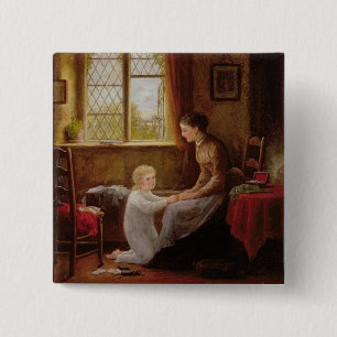 Bóton Quadrado 5.08cm Horas de dormir, 1890 (óleo no painel)