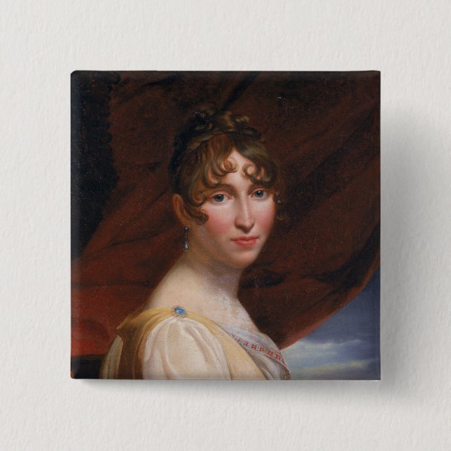 Bóton Quadrado 5.08cm Hortense de Beauharnais 2 (Frente)