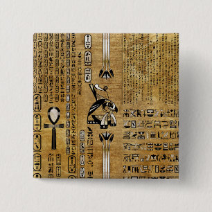 Bóton Quadrado 5.08cm Horus - Dourado e Pérola Egípcia