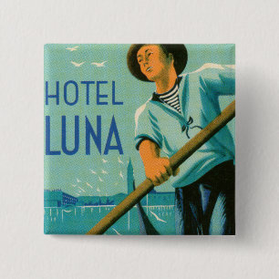 Bóton Quadrado 5.08cm Hotel Luna Venezia