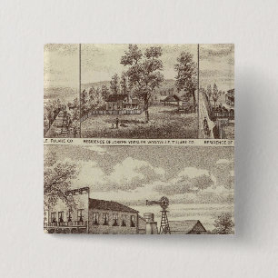 Bóton Quadrado 5.08cm Hotel Woodville, ranchos