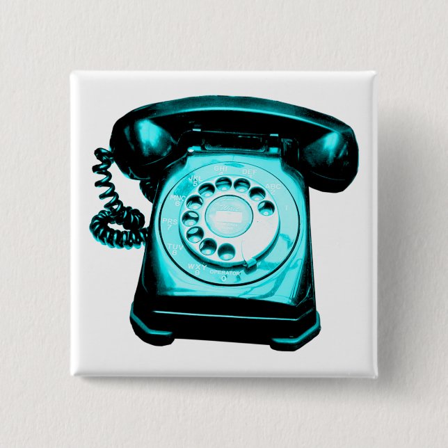 Bóton Quadrado 5.08cm Hotline Cyan (Frente)