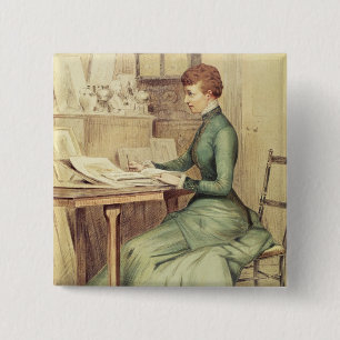 Bóton Quadrado 5.08cm HRH a princesa de Wales