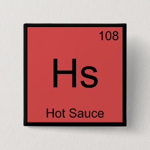 Bóton Quadrado 5.08cm Hs - Símbolo de Elemento de Química de Molho Que