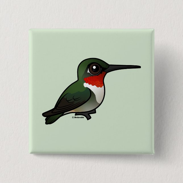 Bóton Quadrado 5.08cm Hummingbird com garganta (Frente)