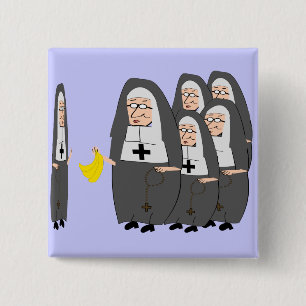 Bóton Quadrado 5.08cm Humor católico "irmãs gordas " da freira