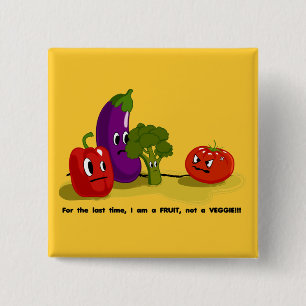 Bóton Quadrado 5.08cm Humor do tomate
