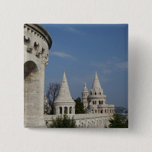 Bóton Quadrado 5.08cm Hungria, cidade capital Budapeste. Buda, Castelo