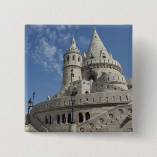 Bóton Quadrado 5.08cm Hungria, cidade capital Budapeste. Buda, Castelo 2
