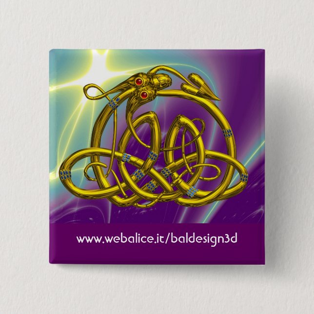 BÓTON QUADRADO 5.08CM HYPER DRAGON (Frente)