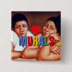 Bóton Quadrado 5.08cm I Love Murals™ Button