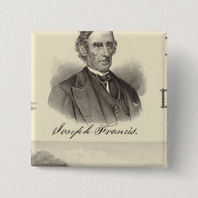 Bóton Quadrado 5.08cm Iate a vapor de ferro ondulado (Frente)