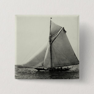 Bóton Quadrado 5.08cm Iate Americano no Mar de 1891