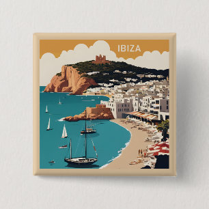 Bóton Quadrado 5.08cm Ibiza, Poster de viagens Espanha