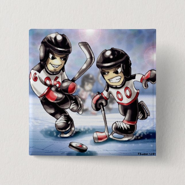 Bóton Quadrado 5.08cm icehockey (Frente)