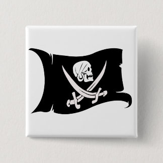 Bóton Quadrado 5.08cm Ícone de ondulação #6 do Bandeira-Pirata