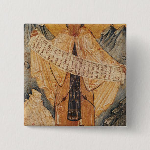 Bóton Quadrado 5.08cm Ícone de St. Sabas de Jerusalem, 1572