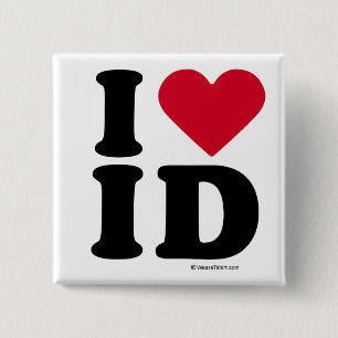 BÓTON QUADRADO 5.08CM IDAHO - IDENTIFICAÇÃO DO AMOR DE I - AMOR IDAHO