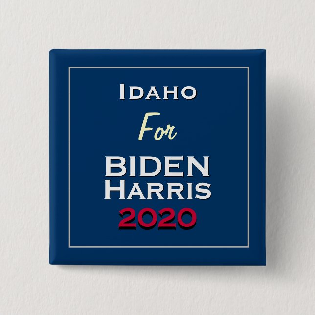 Bóton Quadrado 5.08cm Idaho para a Praça BIDEN HARRIS 2020 (Frente)